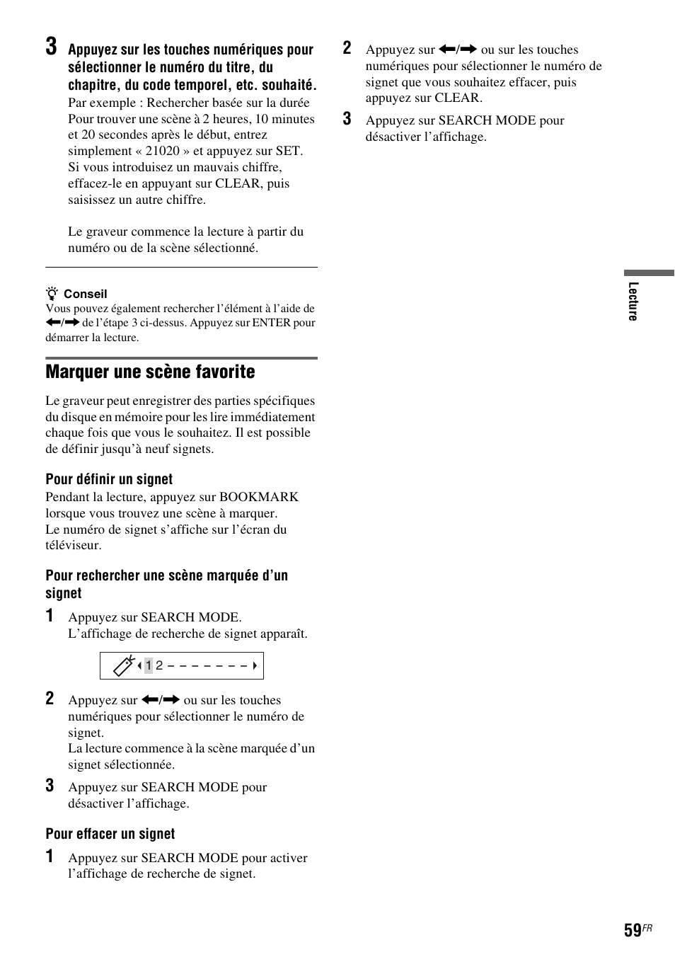Marquer une scène favorite | Sony DAR-RD100 User Manual | Page 59 / 520