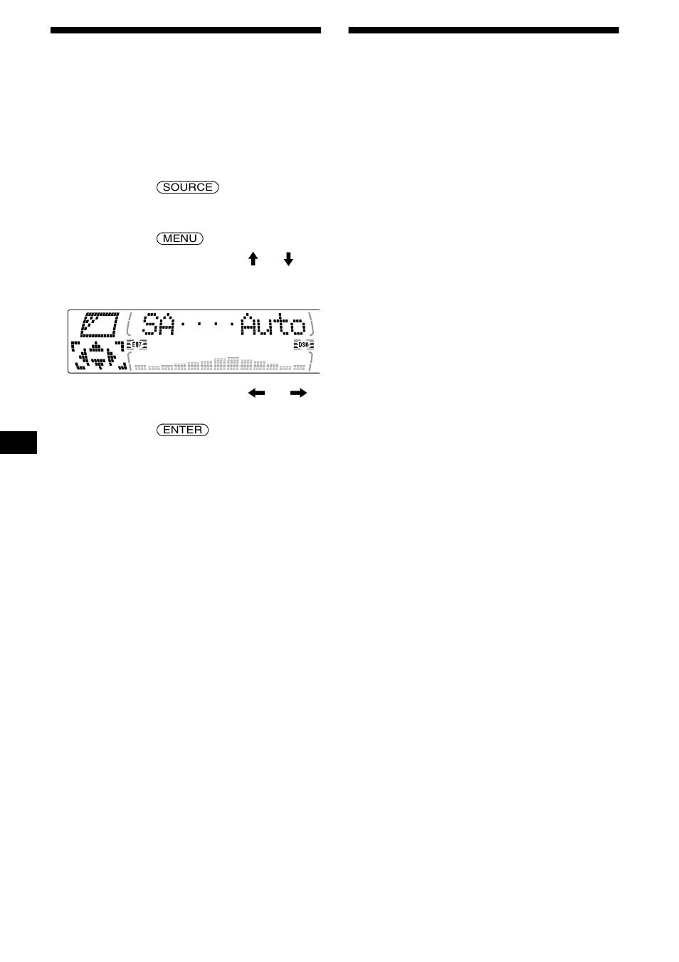Sélection de l’analyseur de spectre, Modification des réglages du son et de l’affichage, Menu | 34 sélection de l’analyseur de spectre | Sony MDX-M690 User Manual | Page 116 / 206