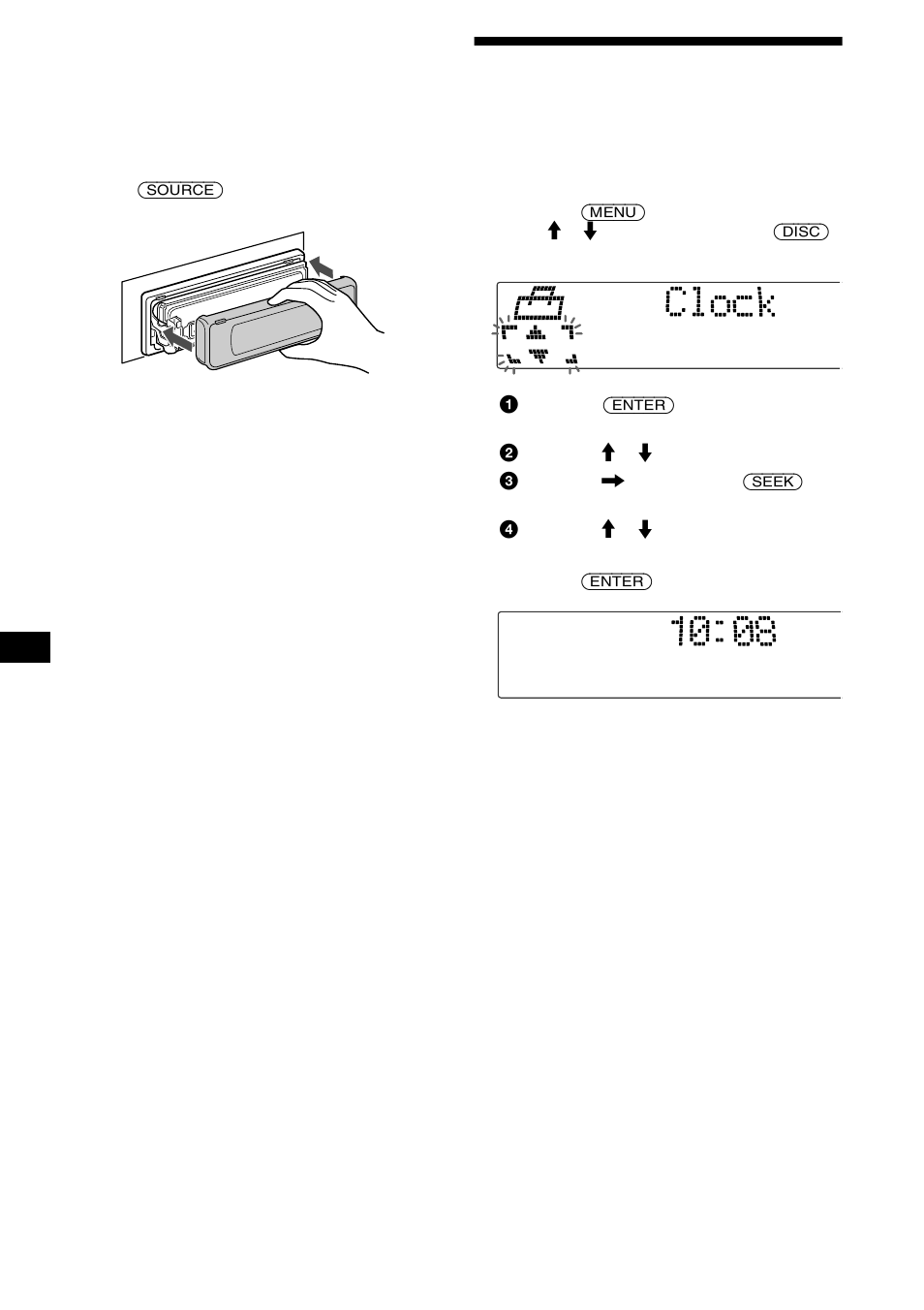Impostazione dell’orologio | Sony MDX-M690 User Manual | Page 134 / 206