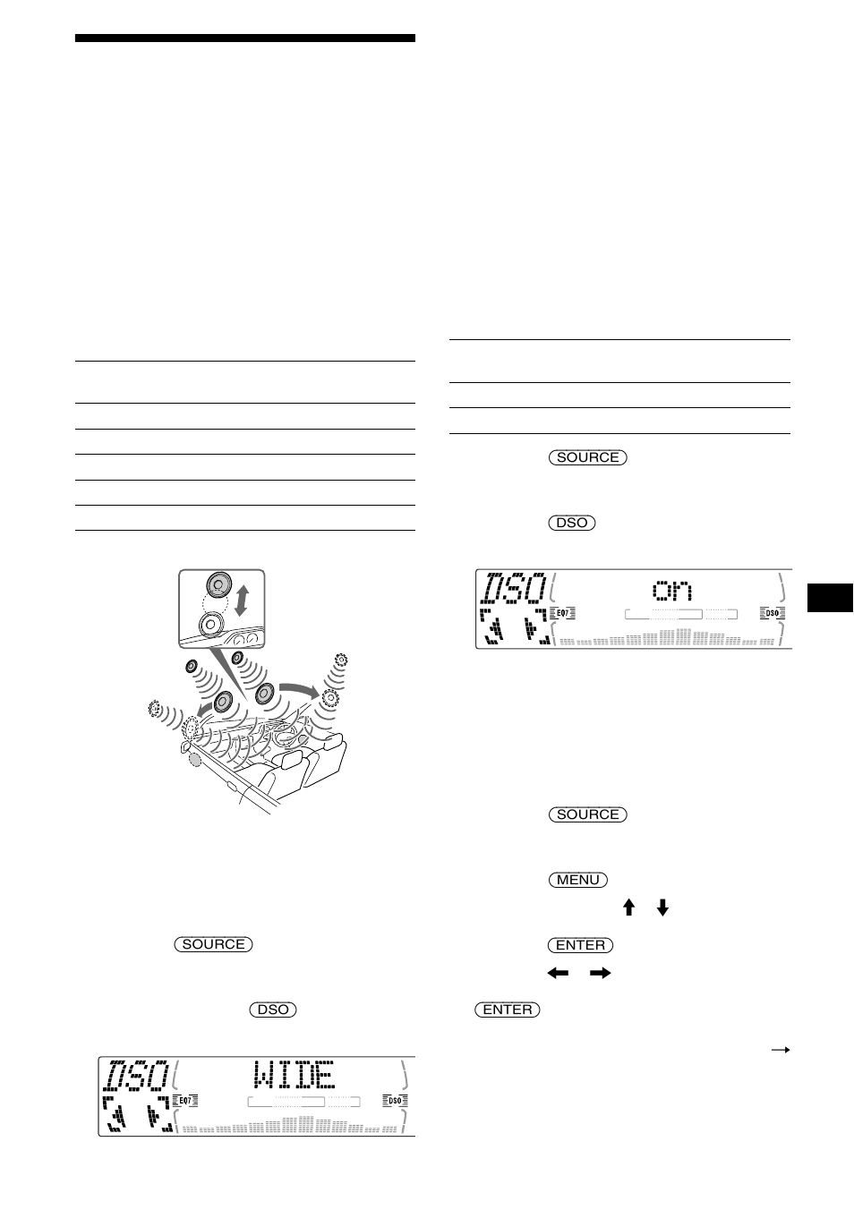 Impostazione del menu effetto sonoro, Dynamic soundstage organizer), 25 impostazione del menu effetto sonoro | Sony MDX-M690 User Manual | Page 149 / 206