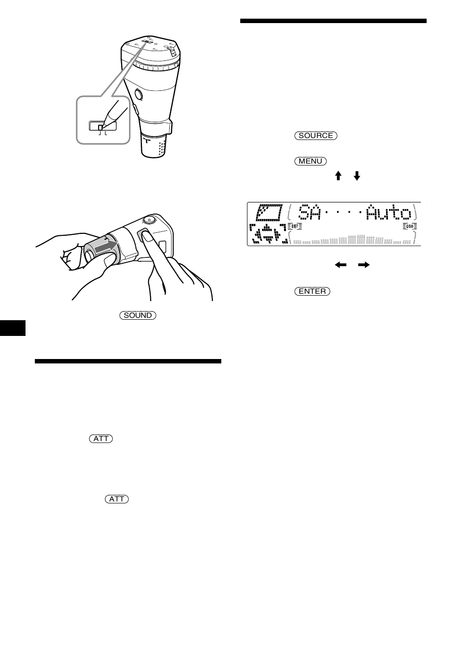 Attenuazione veloce dell’audio, Selezione dell’analizzatore spettrale | Sony MDX-M690 User Manual | Page 156 / 206
