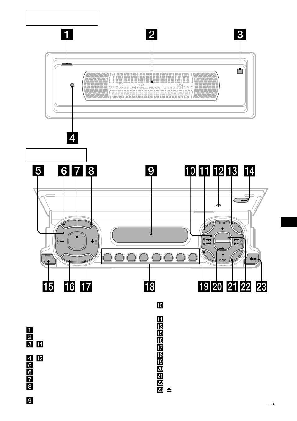 Hoofddisplaypaneel bedieningszijde | Sony MDX-M690 User Manual | Page 169 / 206