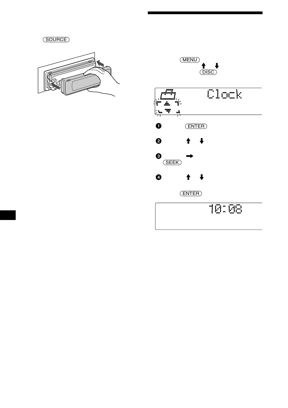 Klok instellen | Sony MDX-M690 User Manual | Page 174 / 206