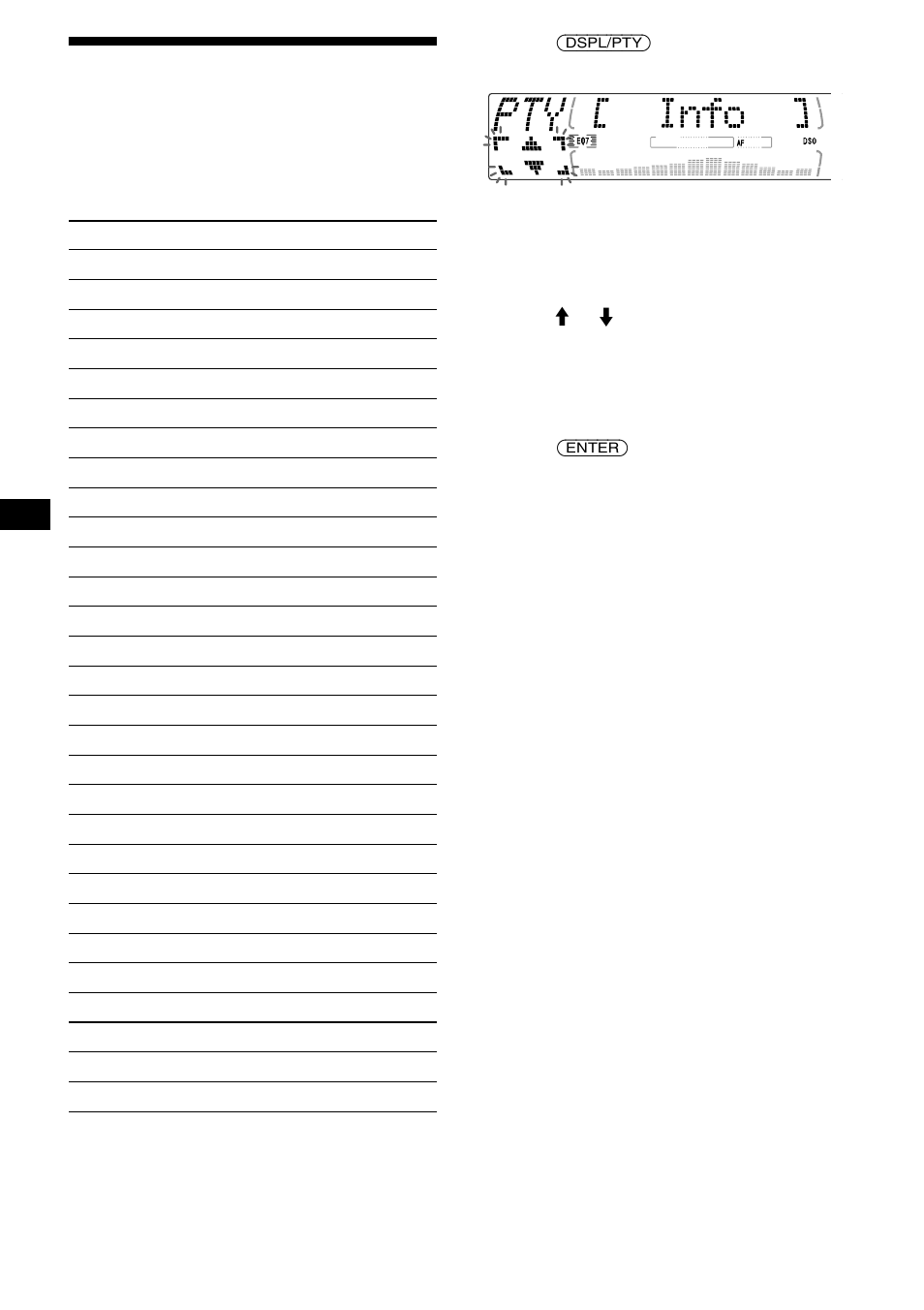 Tuning in stations by programme type, 20 tuning in stations by programme type | Sony MDX-M690 User Manual | Page 20 / 206