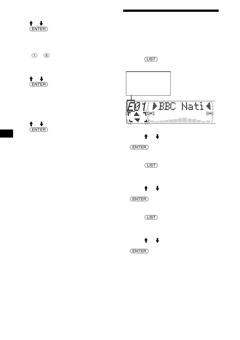 Tuning in dab programme through a list, Tuning in dab programme through a, List | Sony MDX-M690 User Manual | Page 24 / 206