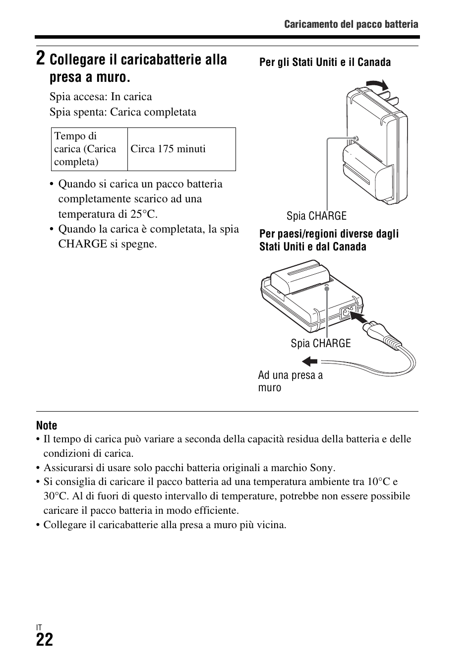 Collegare il caricabatterie alla presa a muro | Sony ILCA-77M2 User Manual | Page 242 / 675