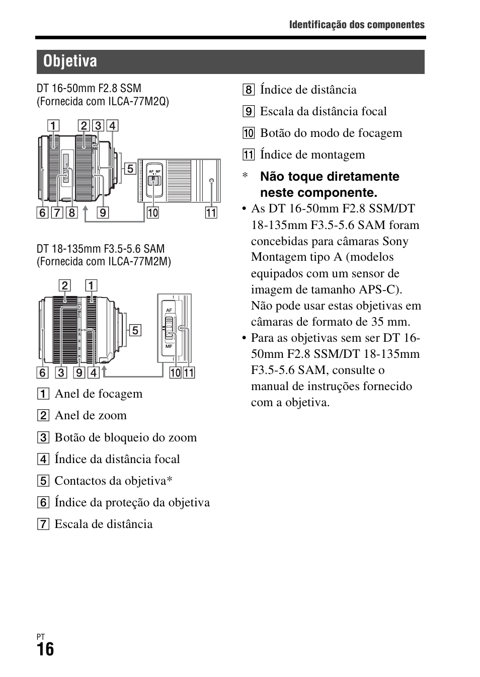 Objetiva | Sony ILCA-77M2 User Manual | Page 290 / 675