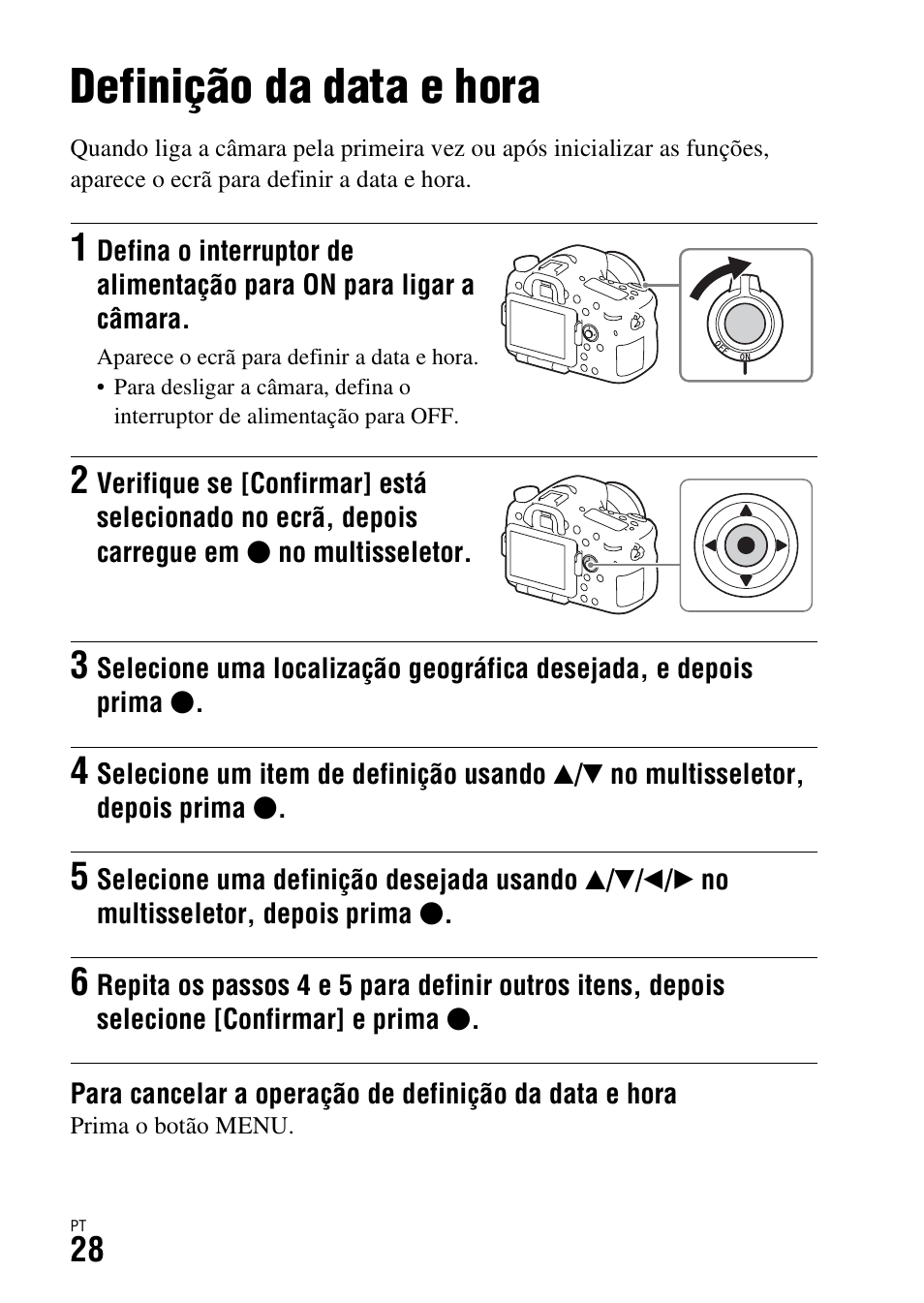 Definição da data e hora | Sony ILCA-77M2 User Manual | Page 302 / 675