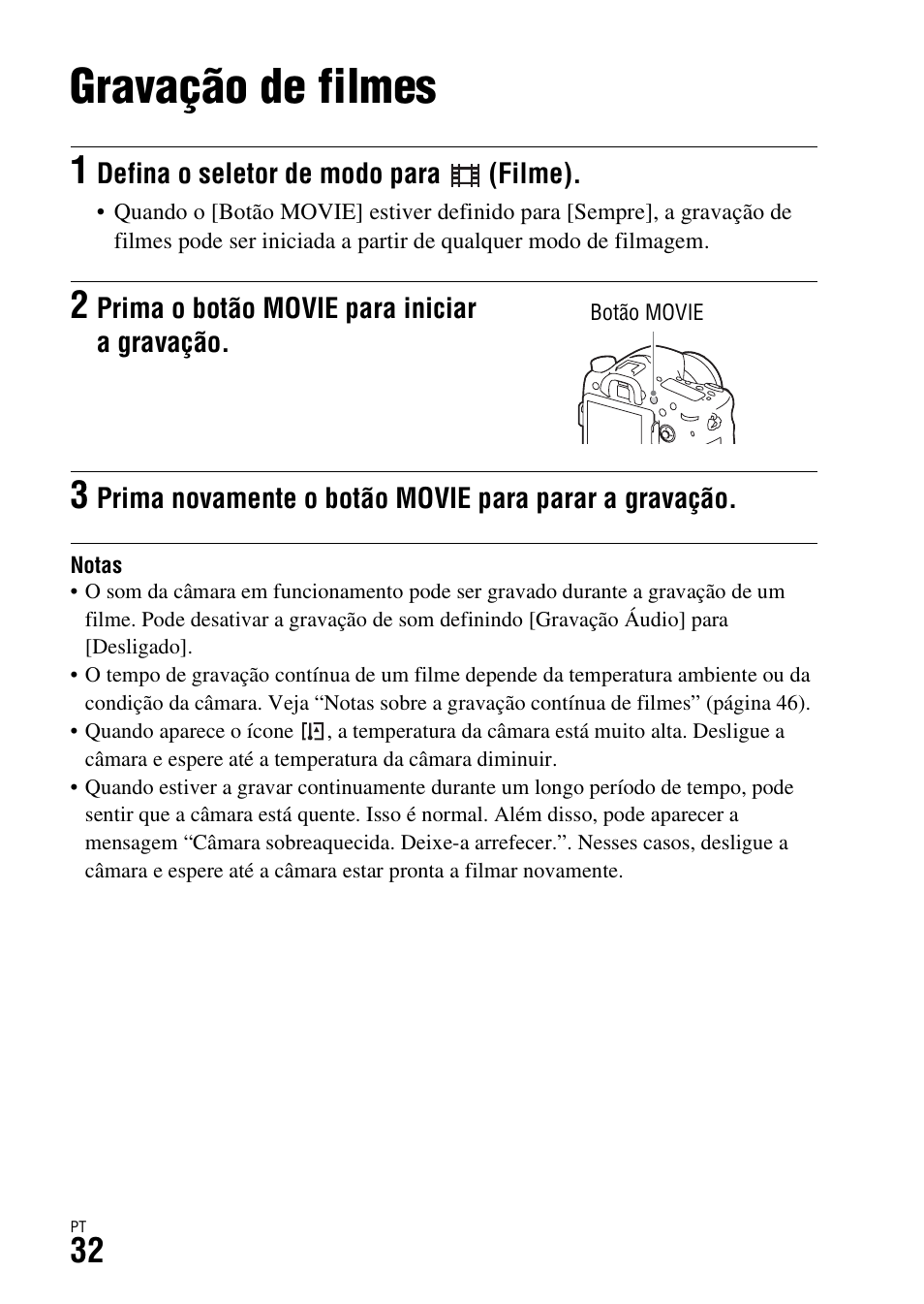 Gravação de filmes | Sony ILCA-77M2 User Manual | Page 306 / 675