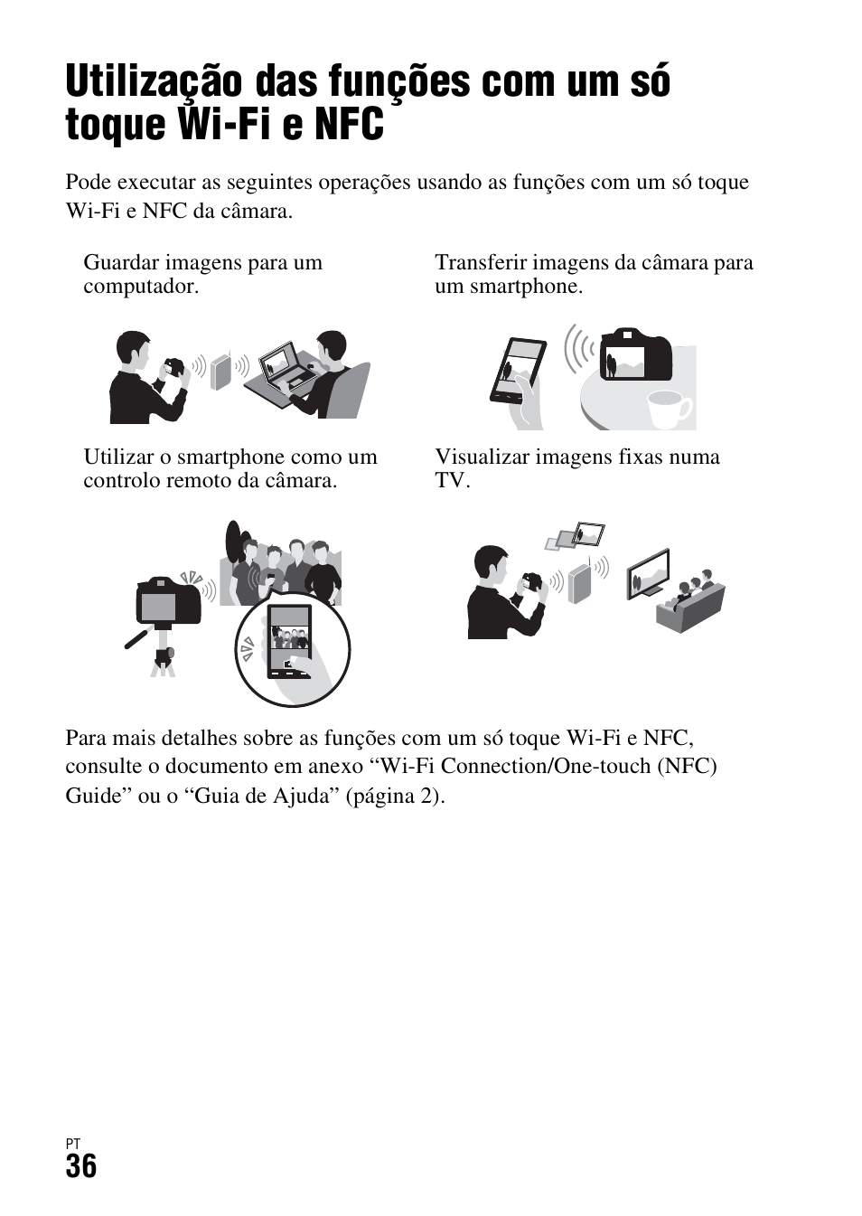 Utilização das funções wi-fi, Utilização das funções com um só toque wi-fi e nfc | Sony ILCA-77M2 User Manual | Page 310 / 675