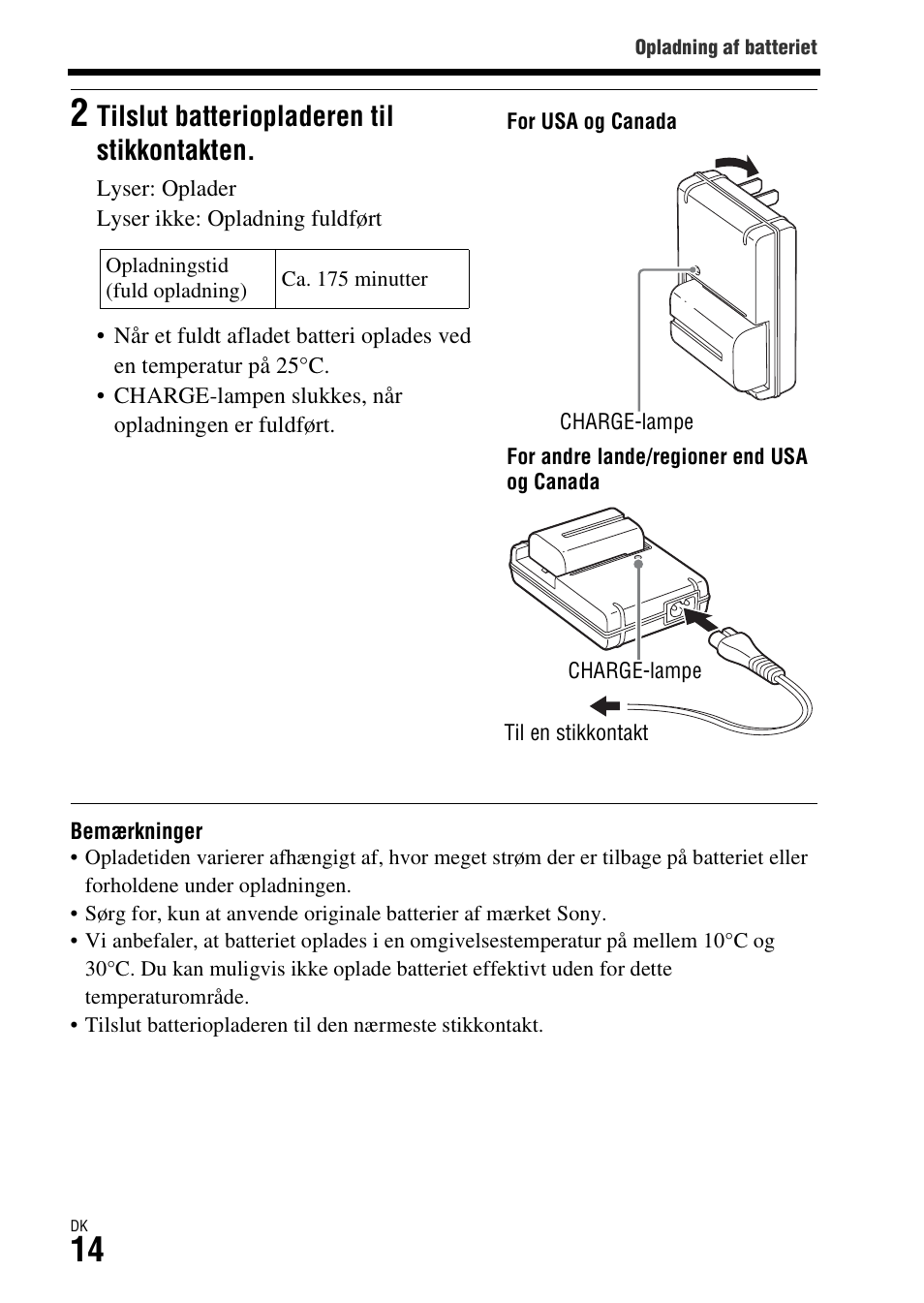 Tilslut batteriopladeren til stikkontakten | Sony ILCA-77M2 User Manual | Page 662 / 675