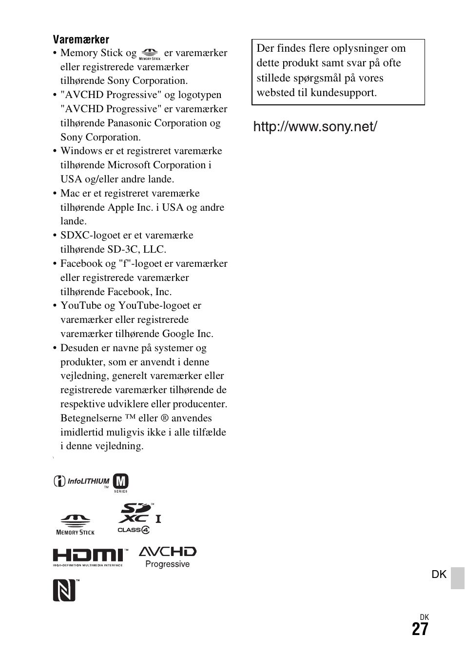 Andet | Sony ILCA-77M2 User Manual | Page 675 / 675