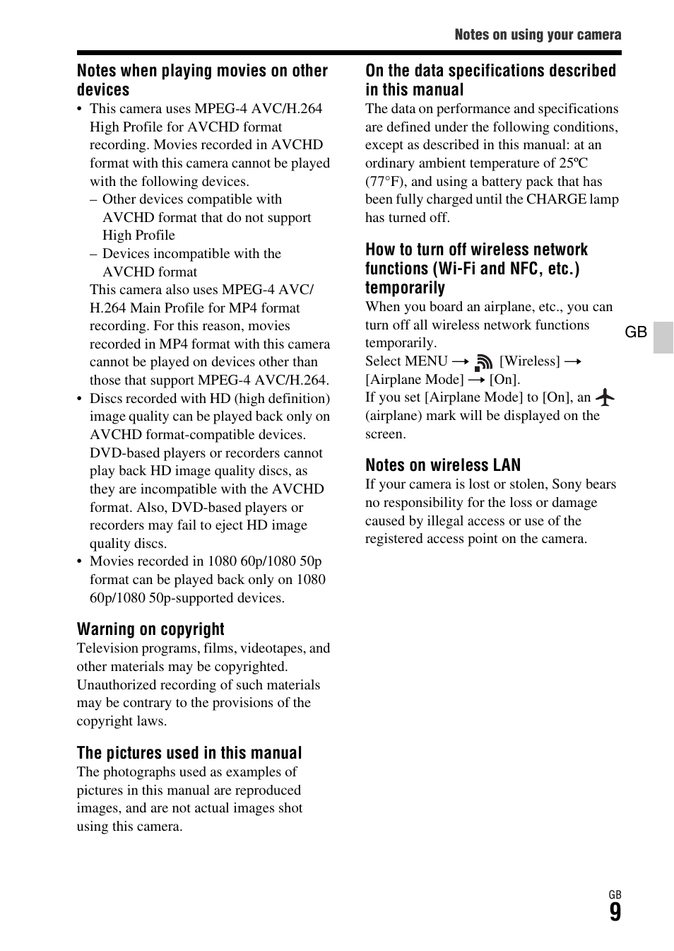 Sony ILCA-77M2 User Manual | Page 9 / 675