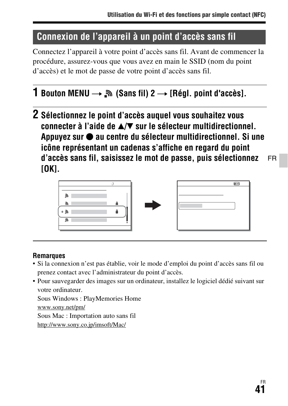 Bouton menu t (sans fil) 2 t [régl. point d'accès | Sony ILCA-77M2 User Manual | Page 93 / 675