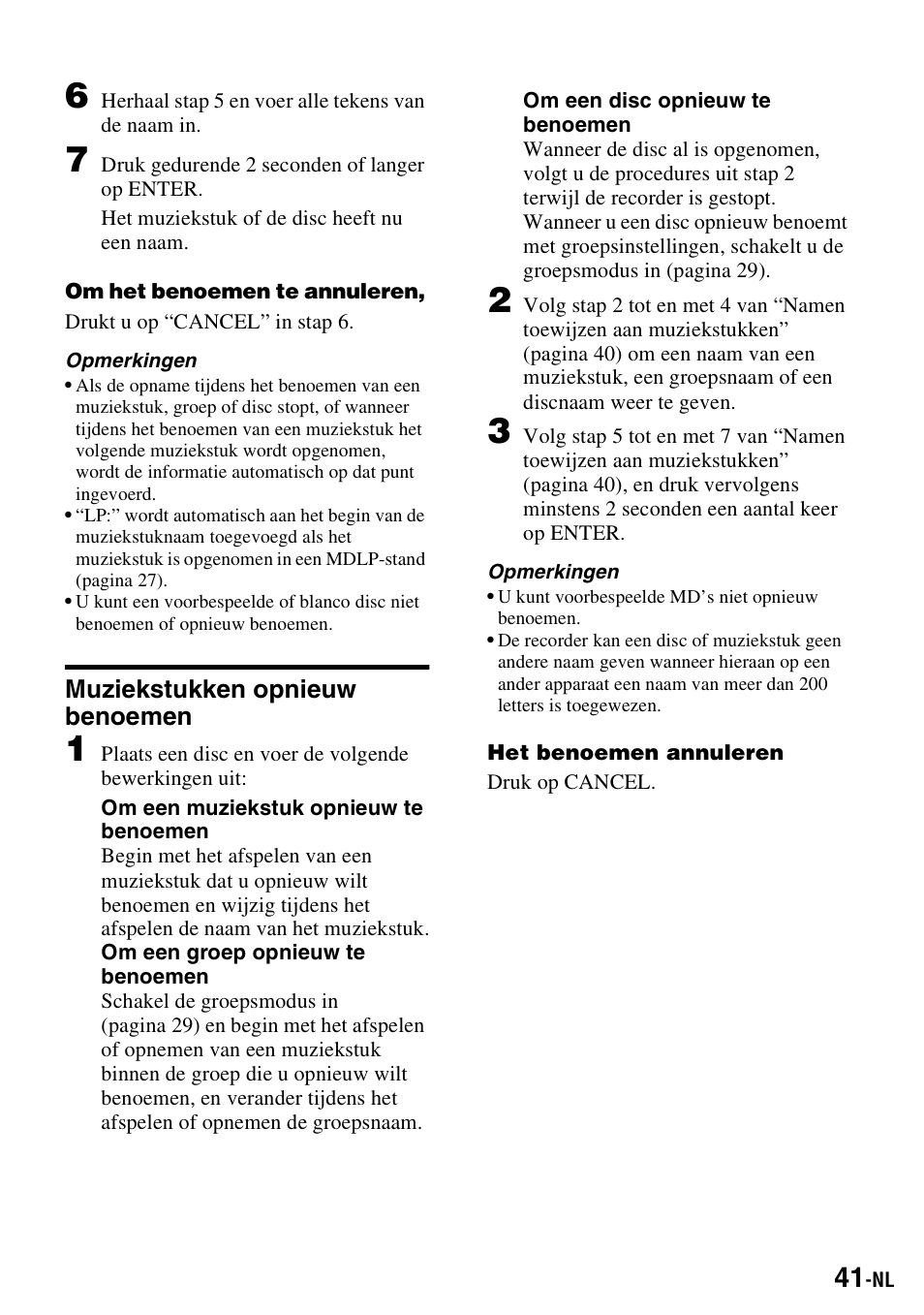 Muziekstukken opnieuw benoemen | Sony MZ-S1 User Manual | Page 115 / 220