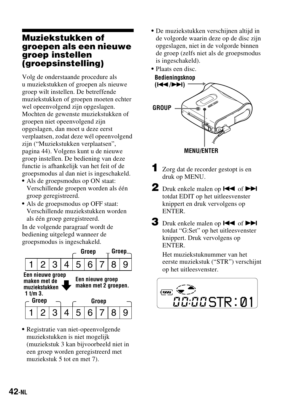 Groepsinstelling) | Sony MZ-S1 User Manual | Page 116 / 220