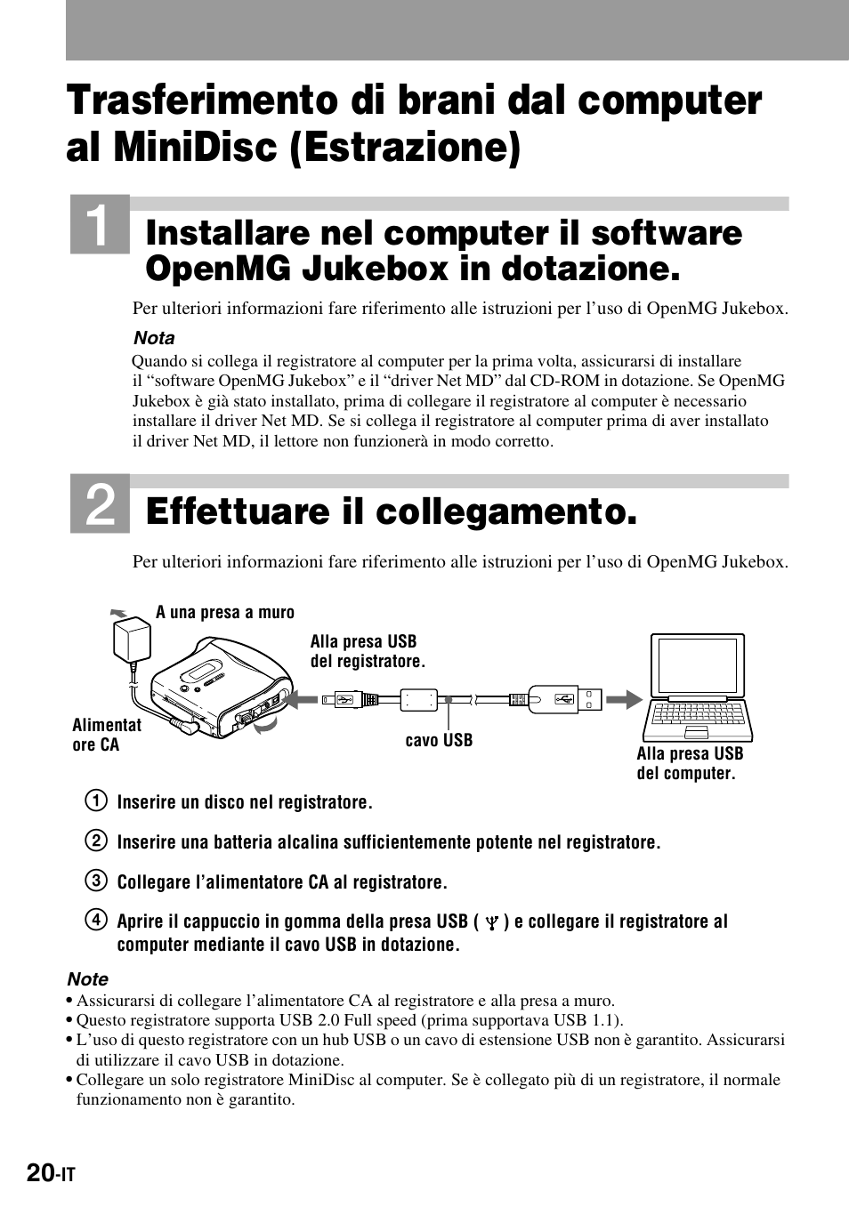 Effettuare il collegamento | Sony MZ-S1 User Manual | Page 166 / 220