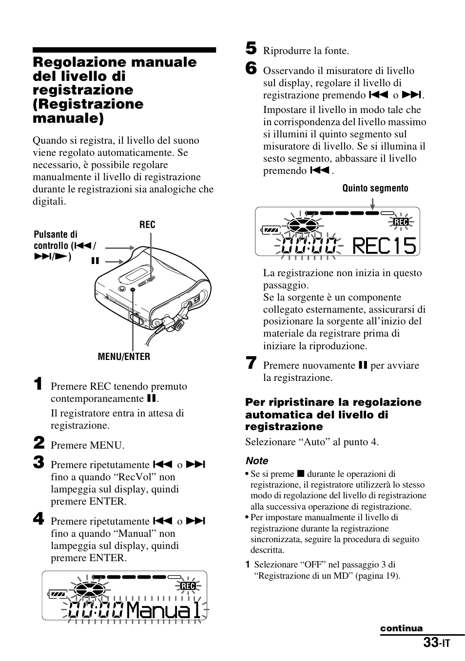 Manuale), Manual, Rec15 | Sony MZ-S1 User Manual | Page 179 / 220