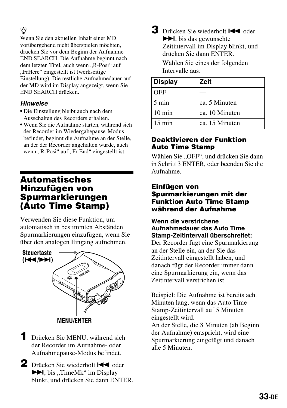 Seite 33) g | Sony MZ-S1 User Manual | Page 33 / 220