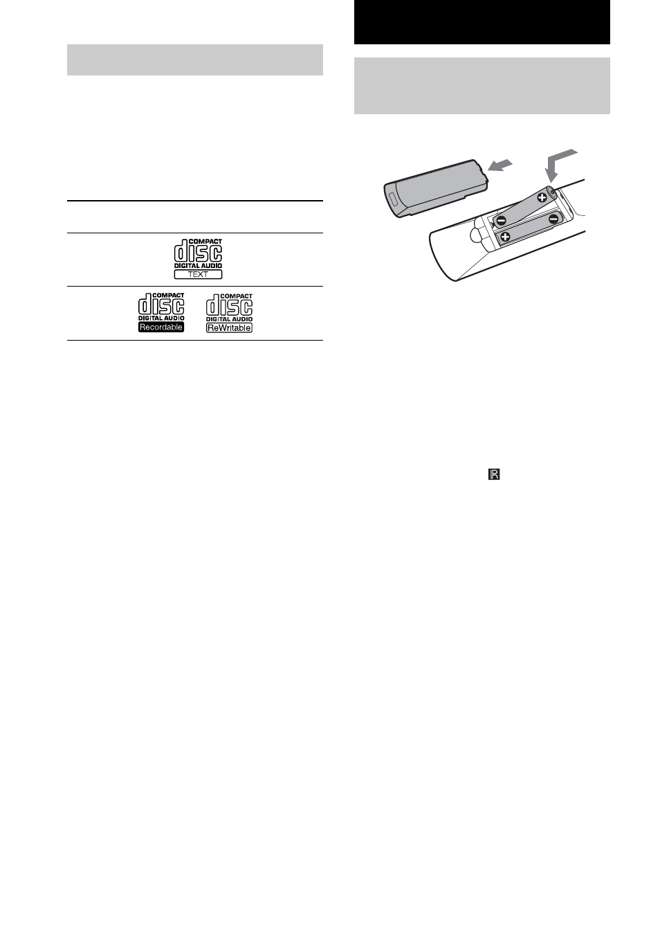 Dischi riproducibili, Operazioni preliminari, Inserimento delle pile nel telecomando | Sony HAR-LH500 User Manual | Page 46 / 120