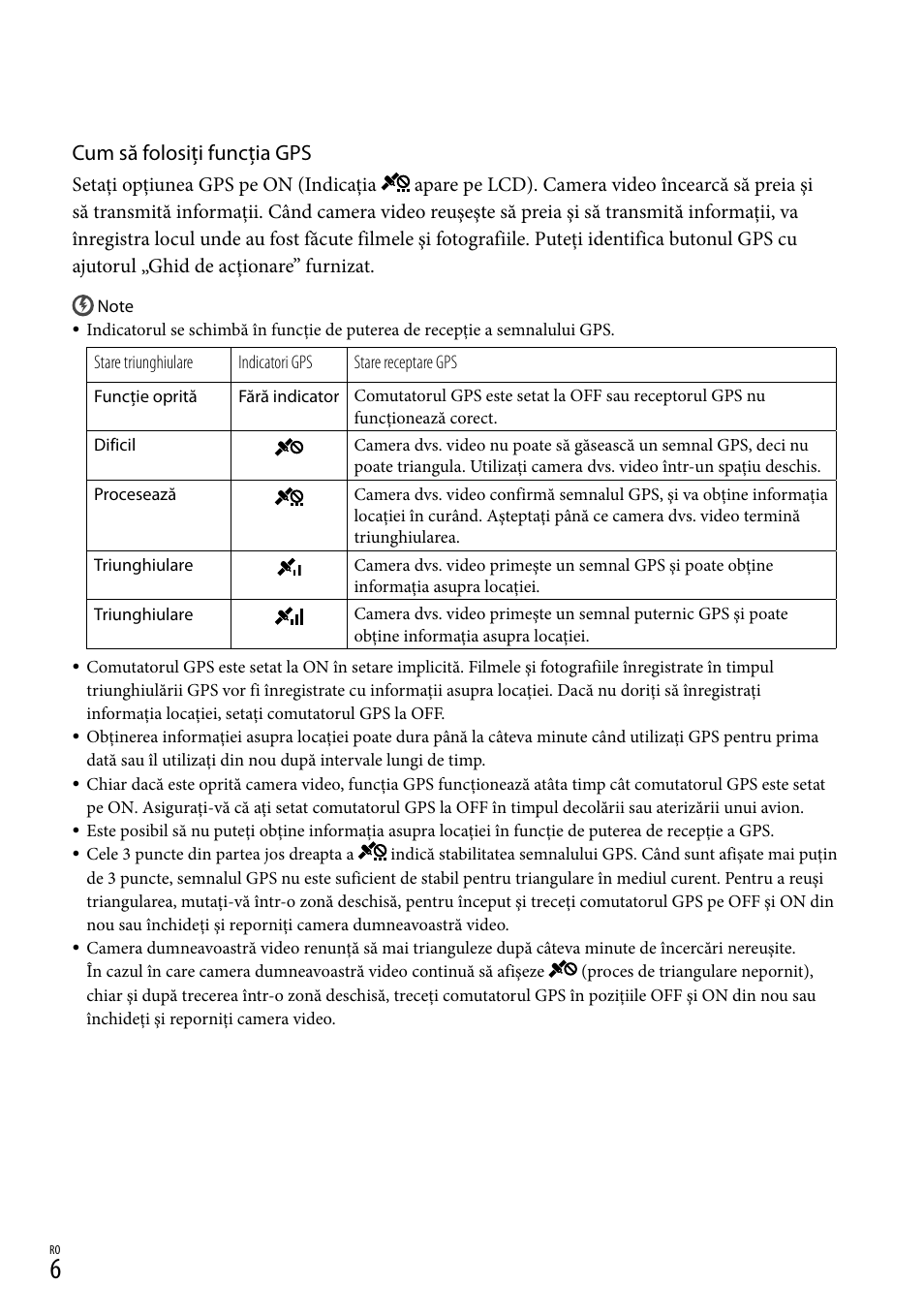 Cum să folosiţi funcţia gps | Sony HDR-CX500E User Manual | Page 116 / 156