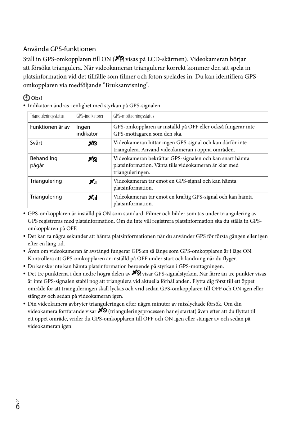 Använda gps-funktionen | Sony HDR-CX500E User Manual | Page 126 / 156