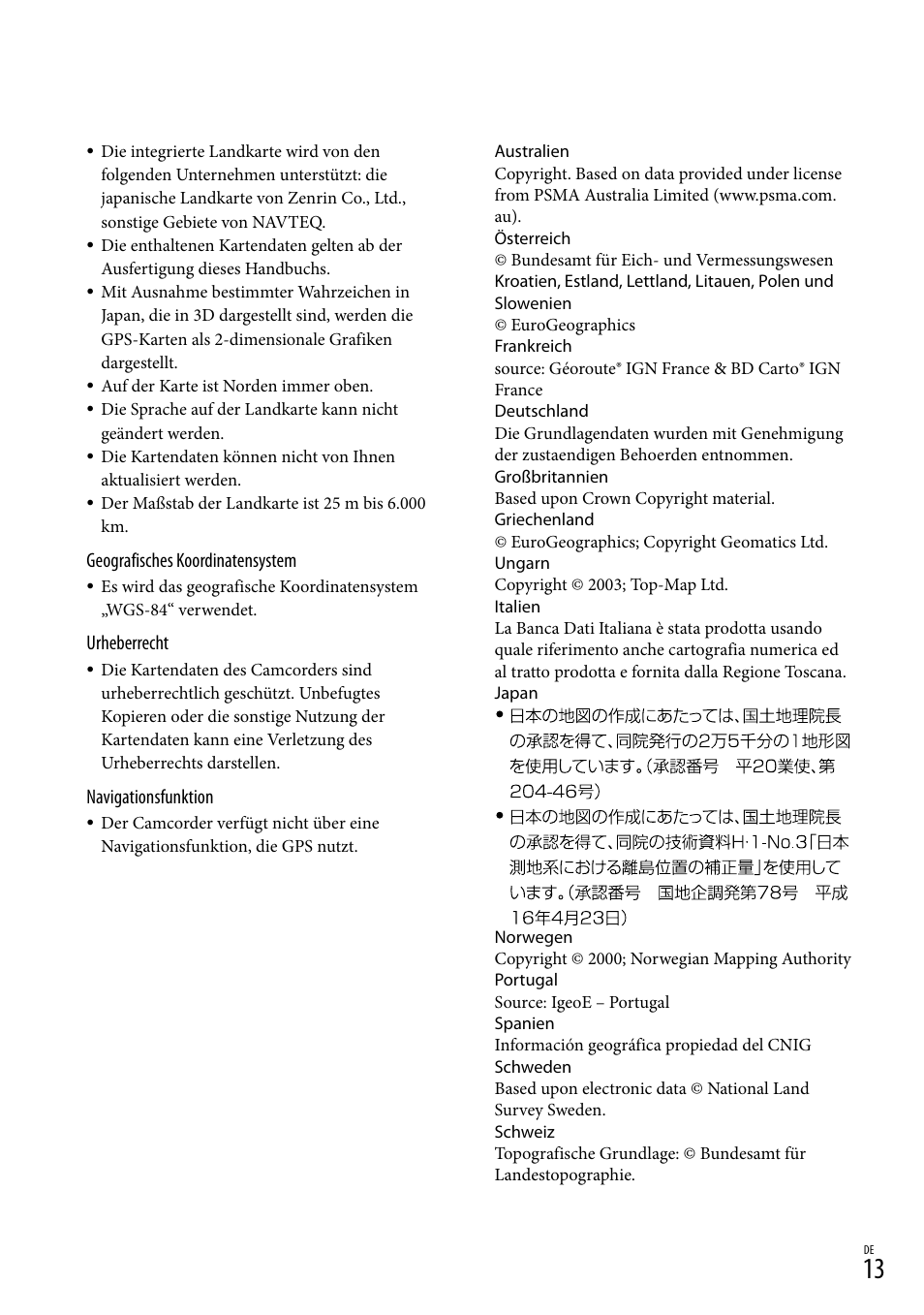 Sony HDR-CX500E User Manual | Page 13 / 156