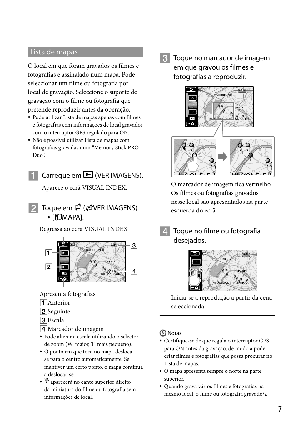 Lista de mapas | Sony HDR-CX500E User Manual | Page 31 / 156