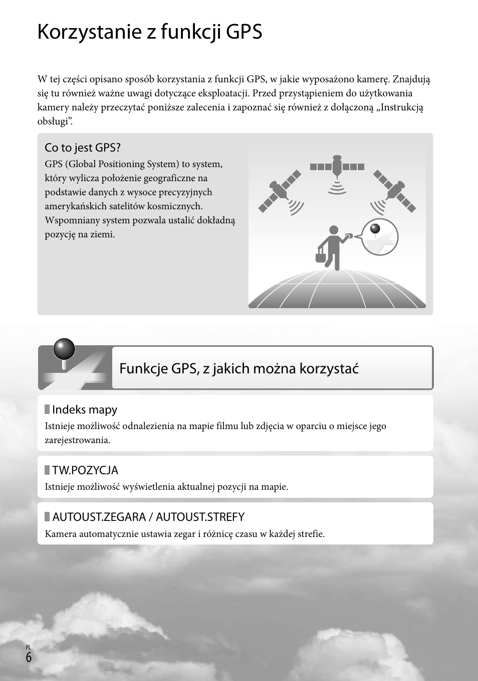 Korzystanie z funkcji gps, Funkcje gps, z jakich można korzystać | Sony HDR-CX500E User Manual | Page 72 / 156