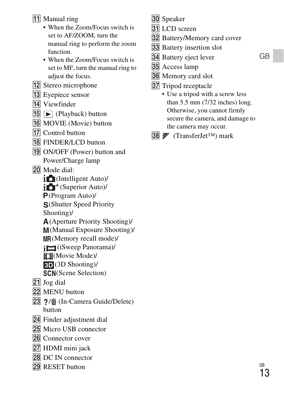 Sony DSC-HX200V User Manual | Page 13 / 603