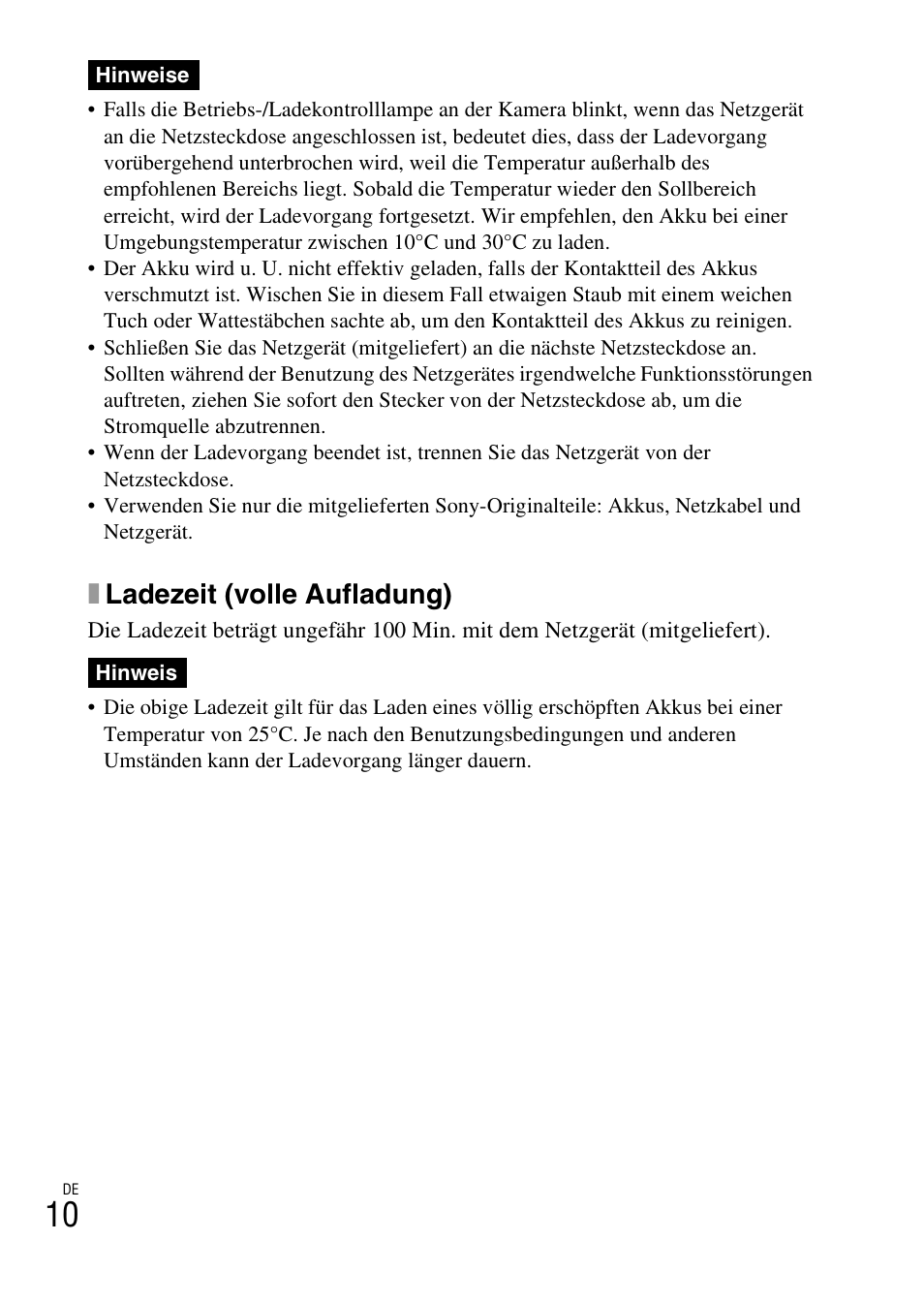 Xladezeit (volle aufladung) | Sony DSC-HX200V User Manual | Page 172 / 603