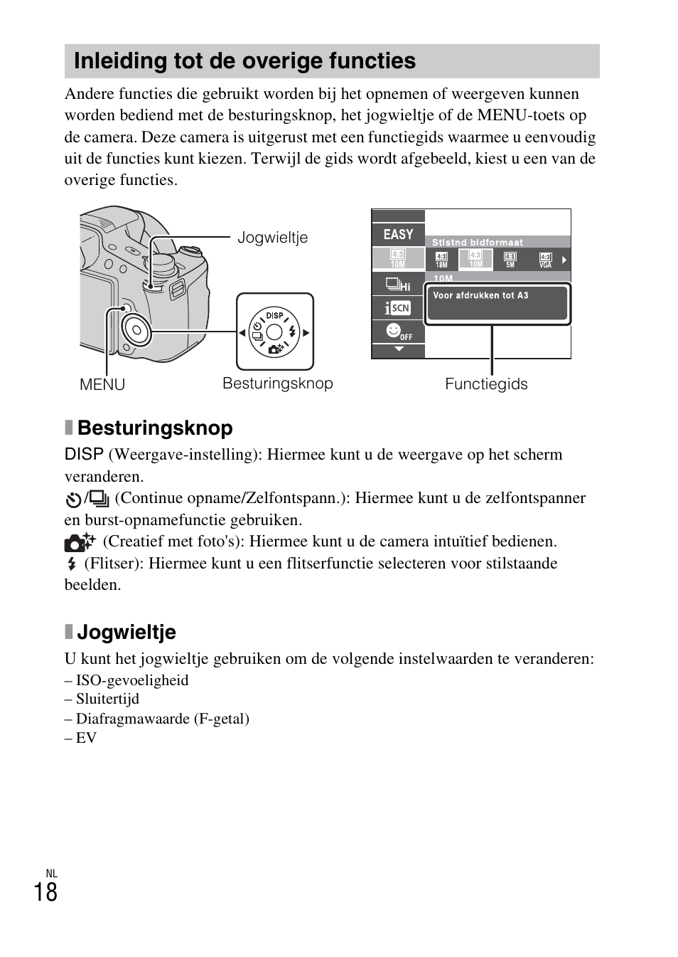 Inleiding tot de overige functies, Xbesturingsknop, Xjogwieltje | Sony DSC-HX200V User Manual | Page 210 / 603