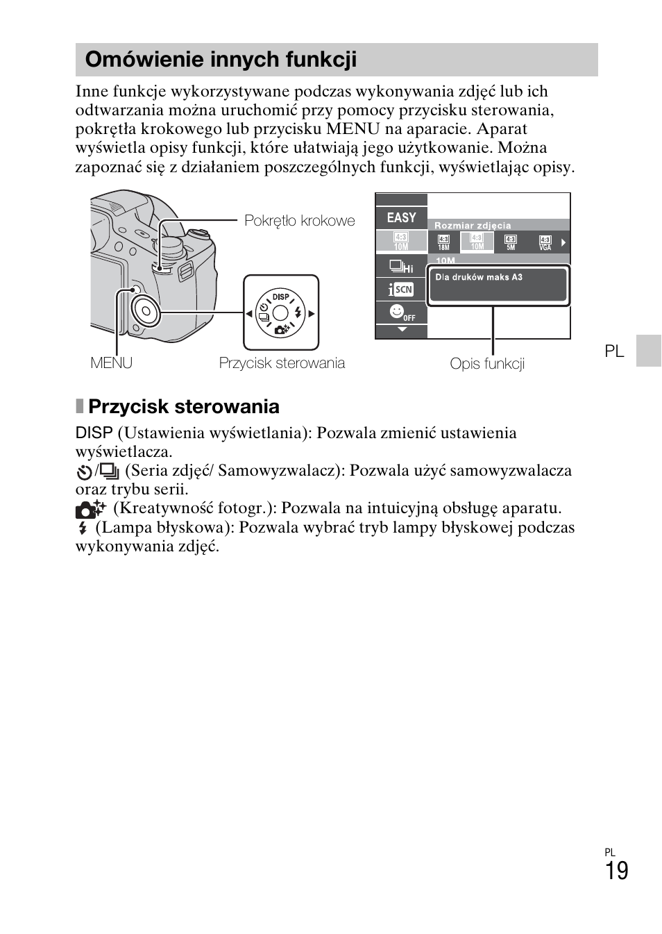 Omówienie innych funkcji, Xprzycisk sterowania | Sony DSC-HX200V User Manual | Page 243 / 603