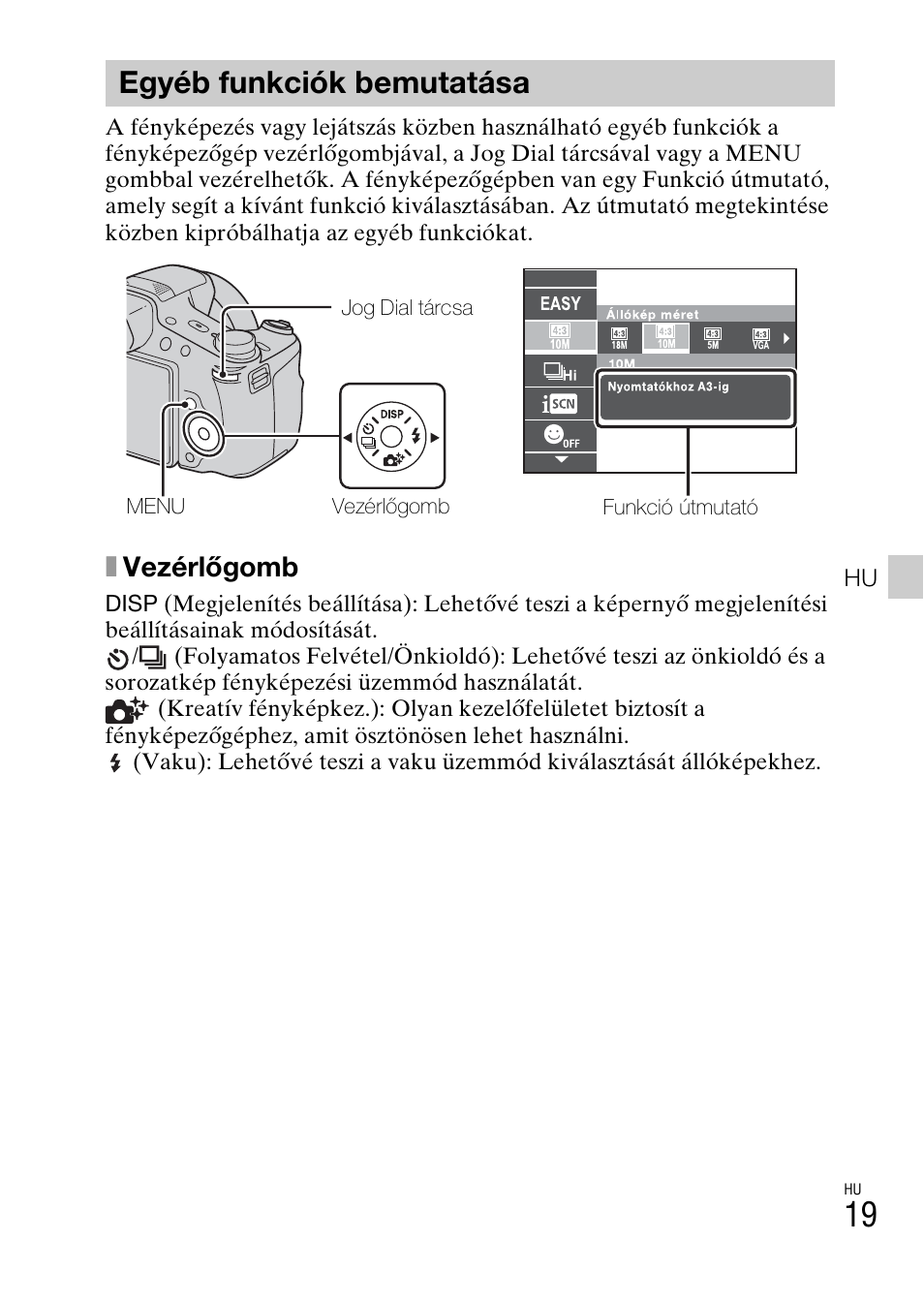 Egyéb funkciók bemutatása, Xvezérlőgomb | Sony DSC-HX200V User Manual | Page 303 / 603