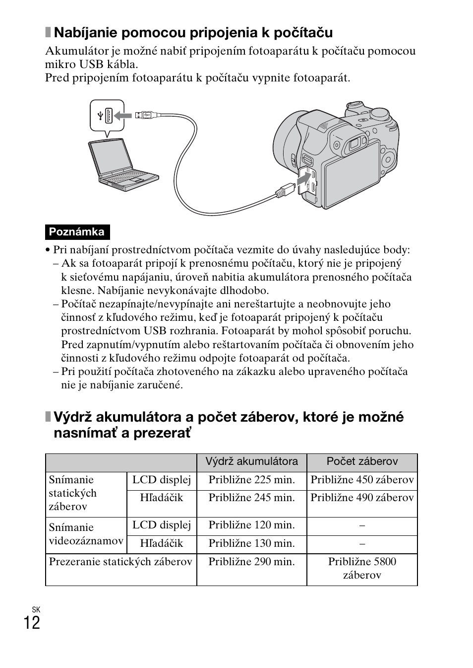 Xnabíjanie pomocou pripojenia k počítaču | Sony DSC-HX200V User Manual | Page 328 / 603