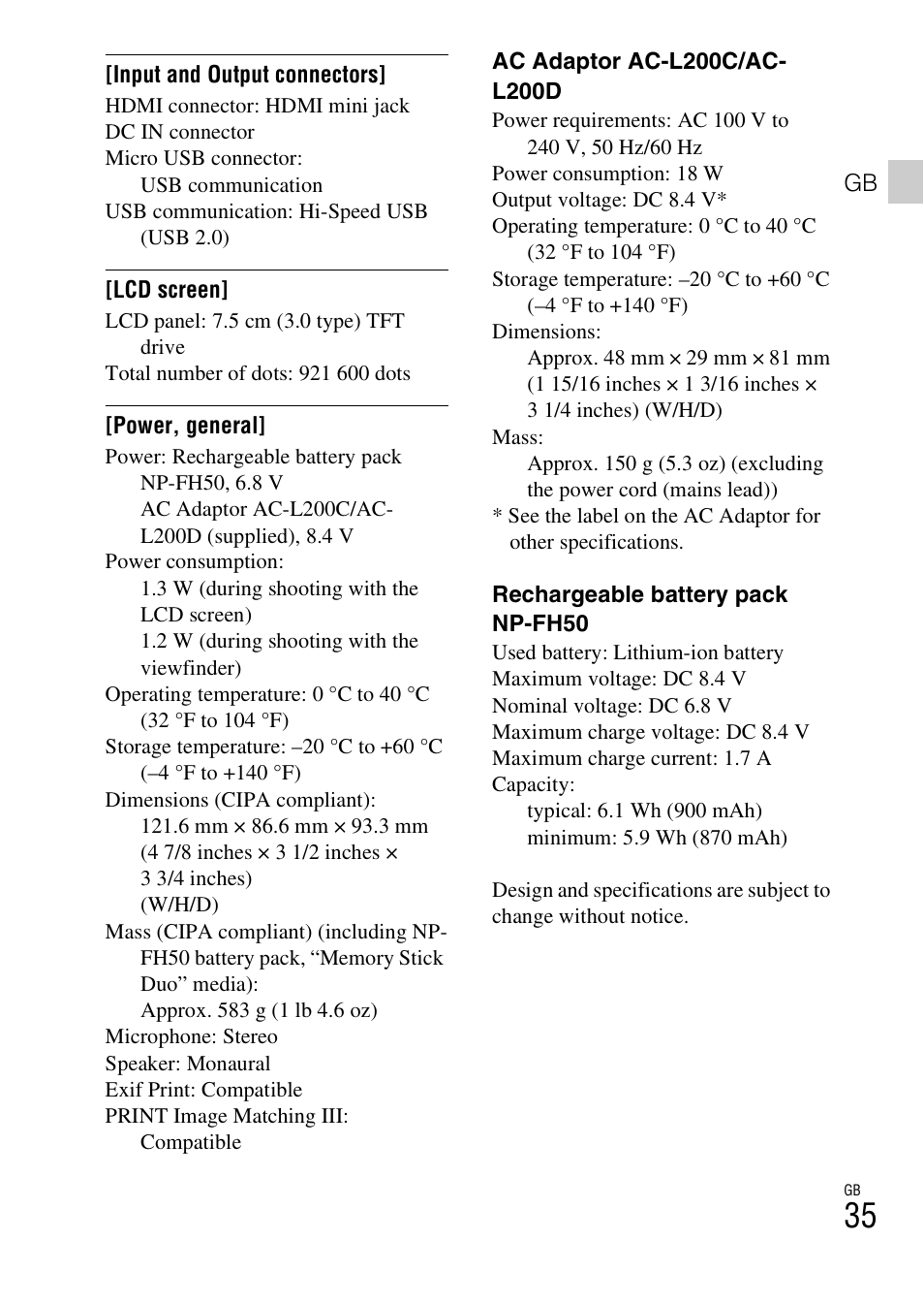 Sony DSC-HX200V User Manual | Page 35 / 603