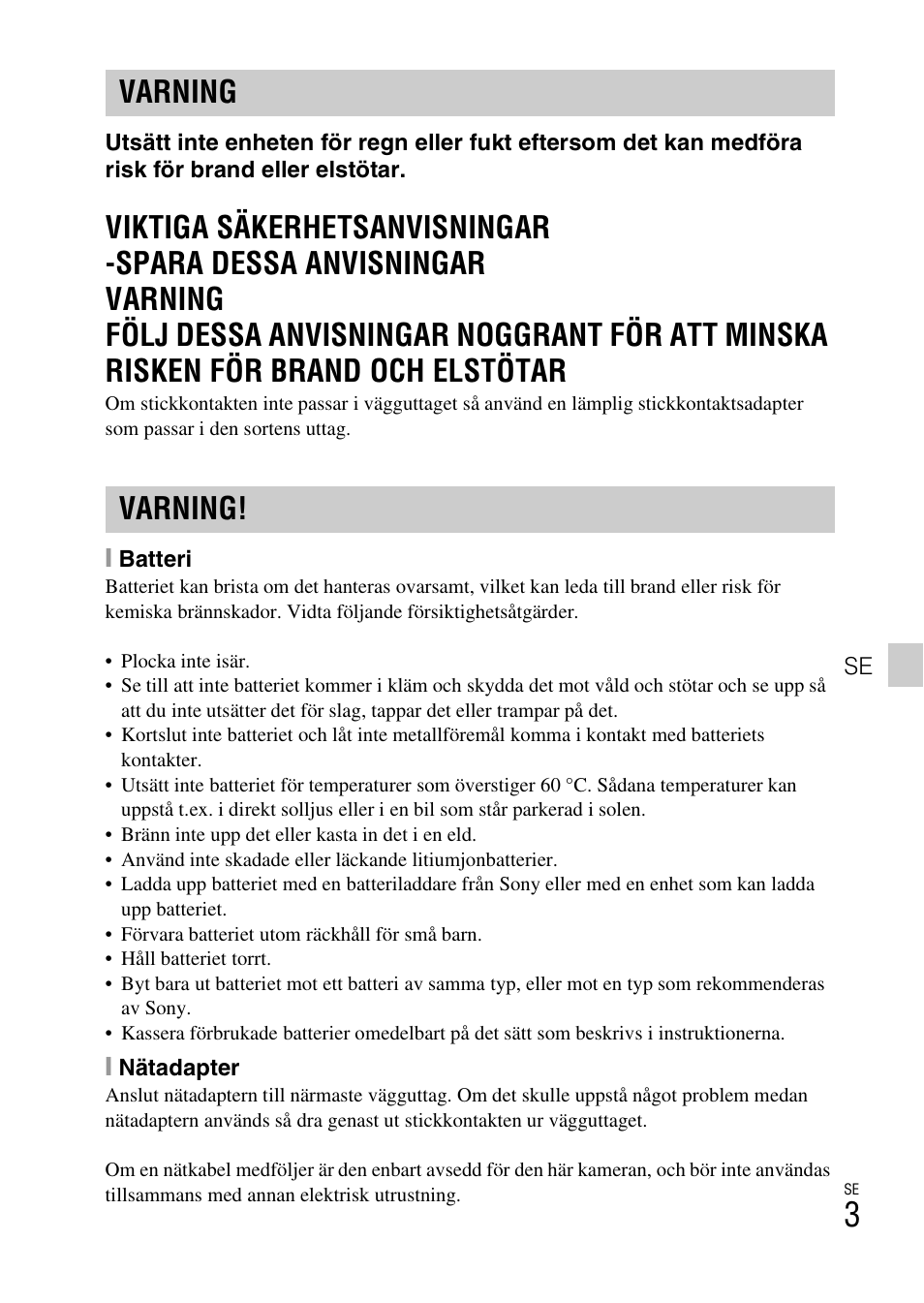 Varning varning | Sony DSC-HX200V User Manual | Page 351 / 603