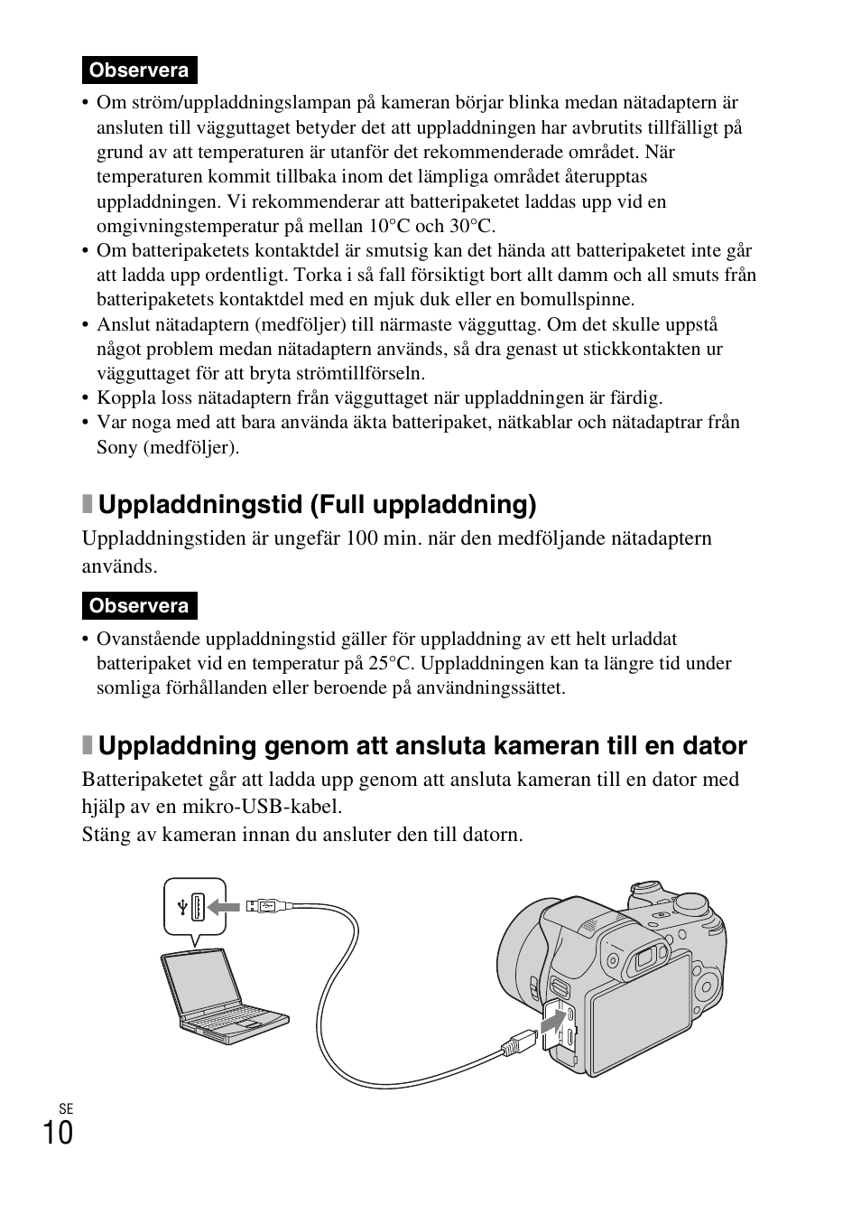 Xuppladdningstid (full uppladdning) | Sony DSC-HX200V User Manual | Page 358 / 603