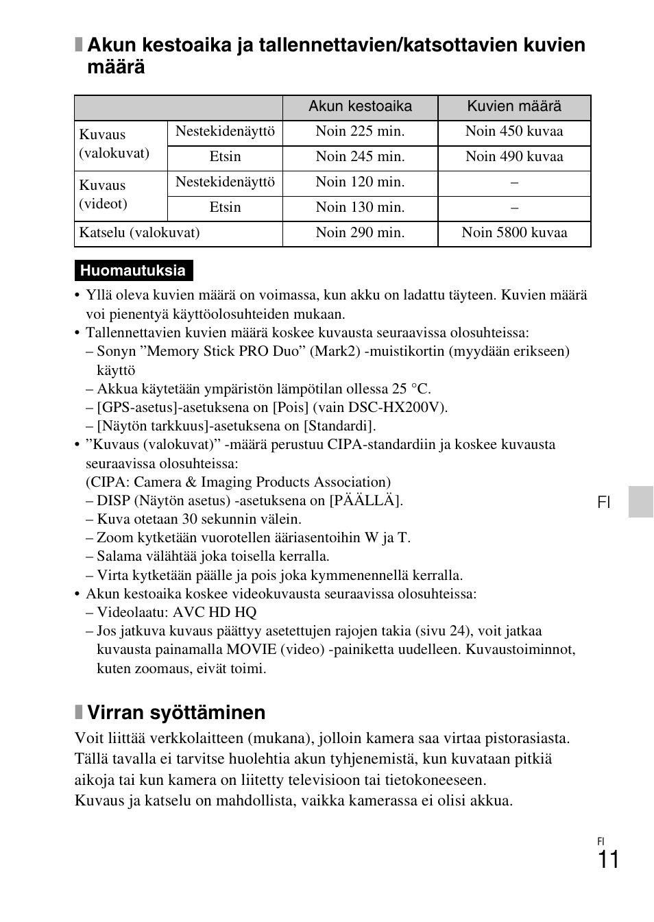 Xvirran syöttäminen | Sony DSC-HX200V User Manual | Page 389 / 603