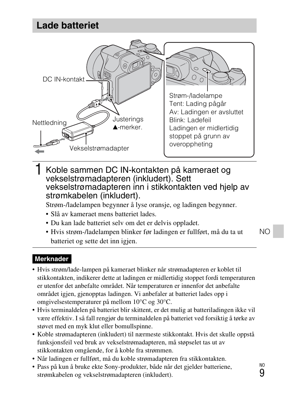 Lade batteriet | Sony DSC-HX200V User Manual | Page 417 / 603