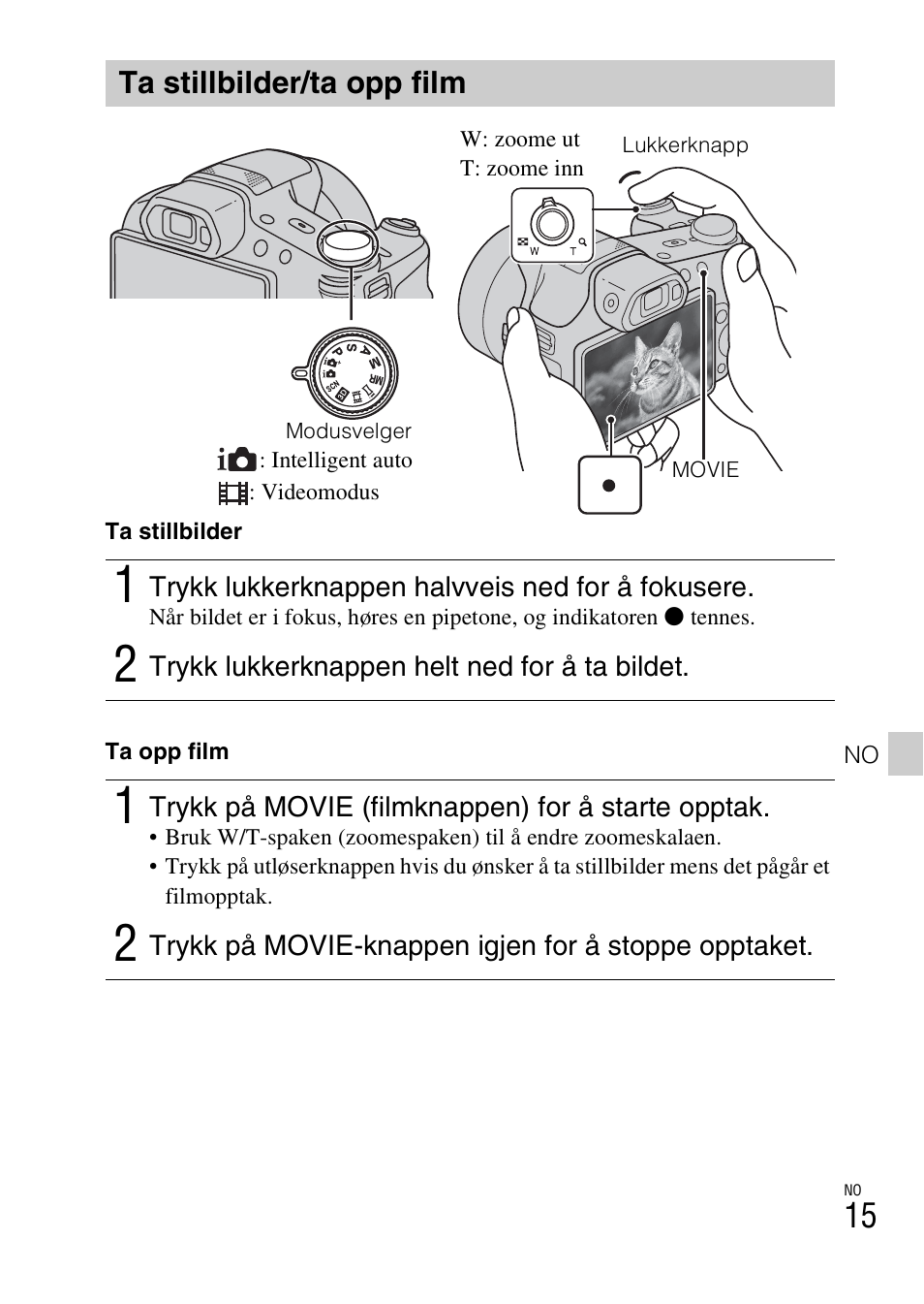 Ta stillbilder/ta opp film | Sony DSC-HX200V User Manual | Page 423 / 603