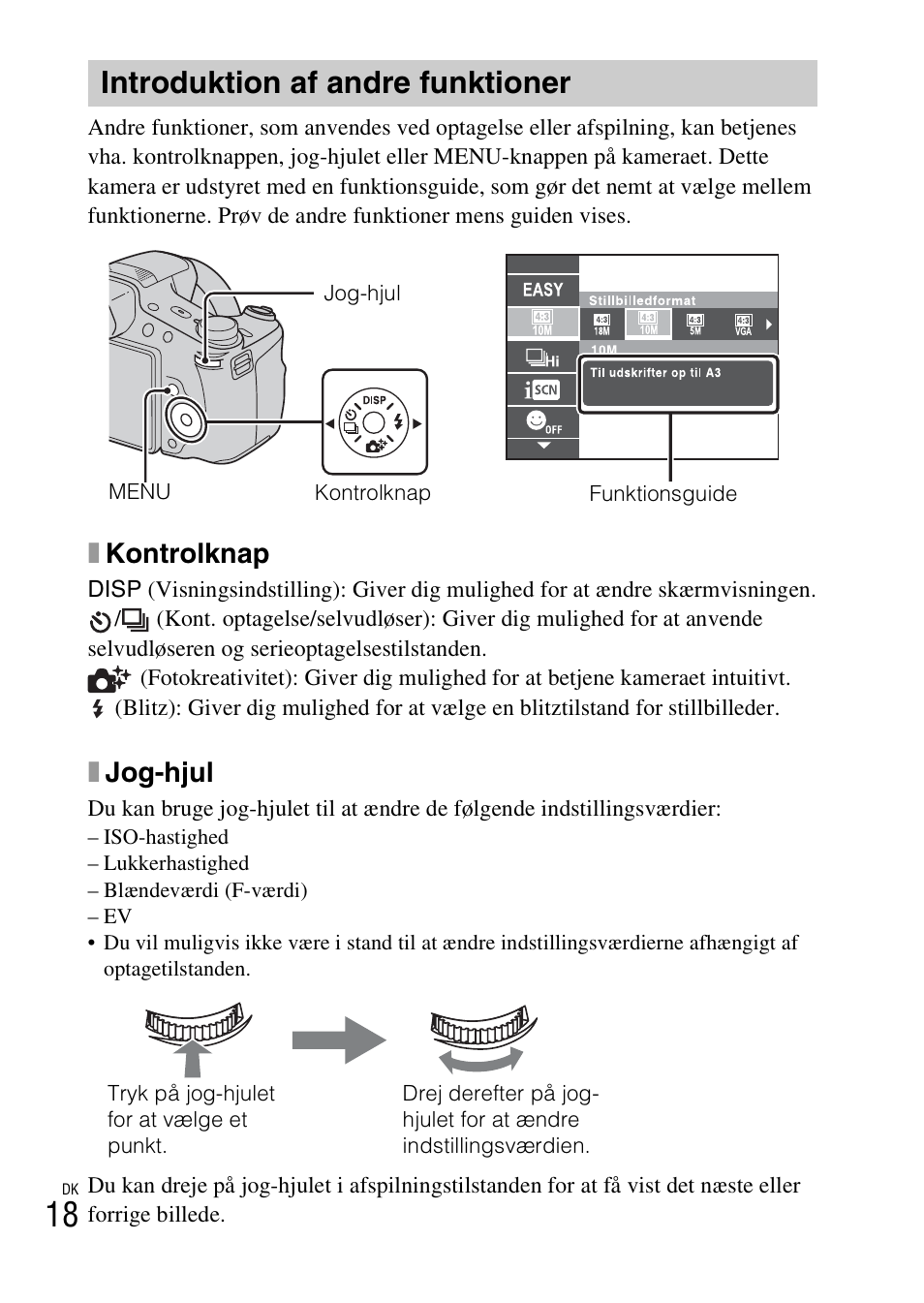 Introduktion af andre funktioner, Xkontrolknap, Xjog-hjul | Sony DSC-HX200V User Manual | Page 456 / 603
