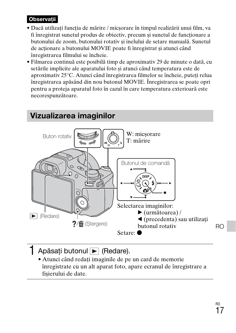 Vizualizarea imaginilor, Apăsaţi butonul (redare) | Sony DSC-HX200V User Manual | Page 515 / 603