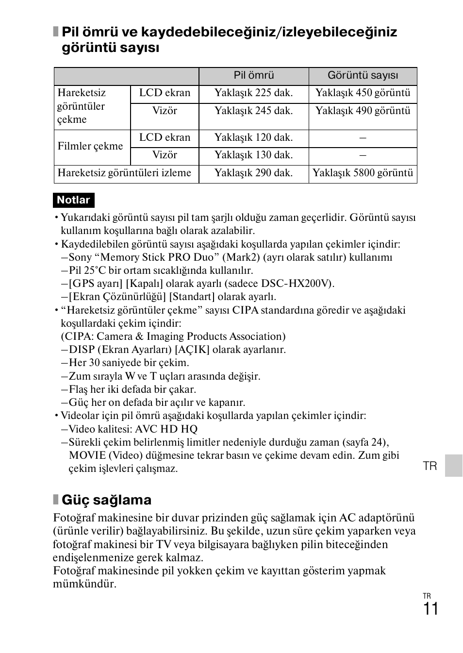 Xgüç sağlama | Sony DSC-HX200V User Manual | Page 541 / 603