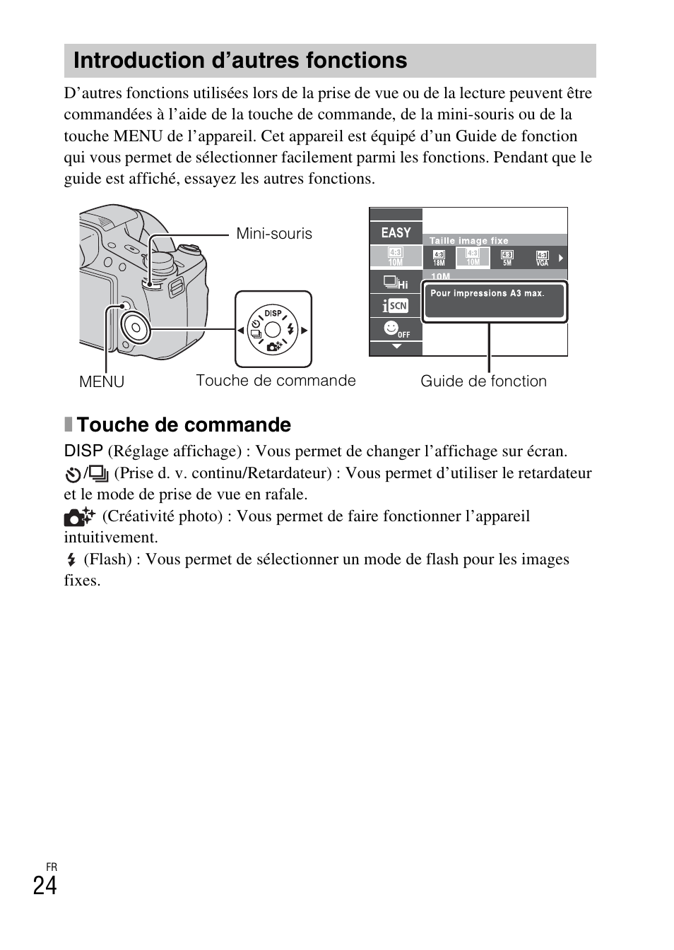 Introduction d’autres fonctions, Xtouche de commande | Sony DSC-HX200V User Manual | Page 60 / 603