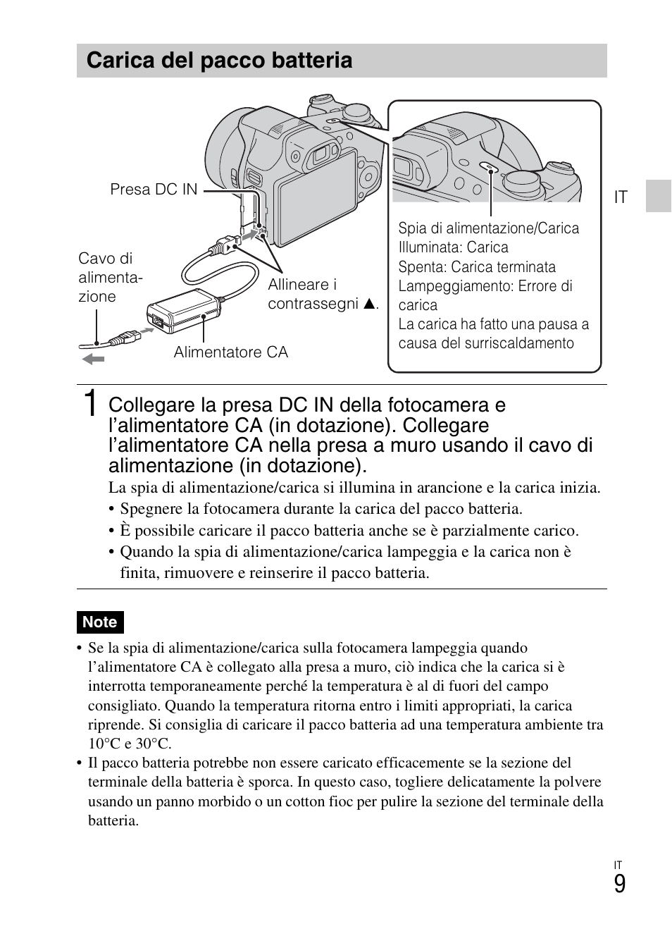 Carica del pacco batteria | Sony DSC-HX200V User Manual | Page 81 / 603
