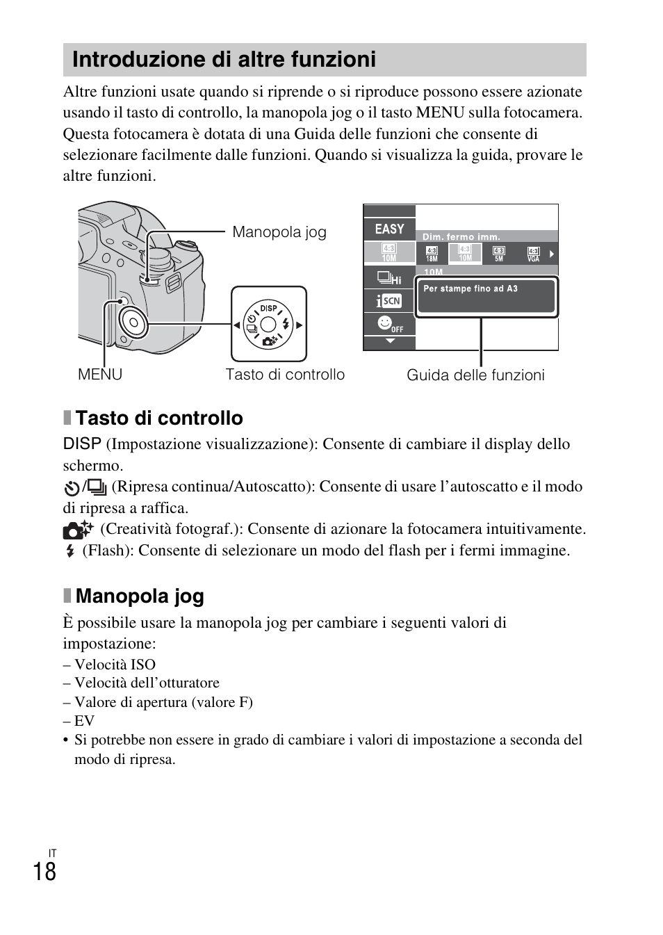 Introduzione di altre funzioni, Xtasto di controllo, Xmanopola jog | Sony DSC-HX200V User Manual | Page 90 / 603