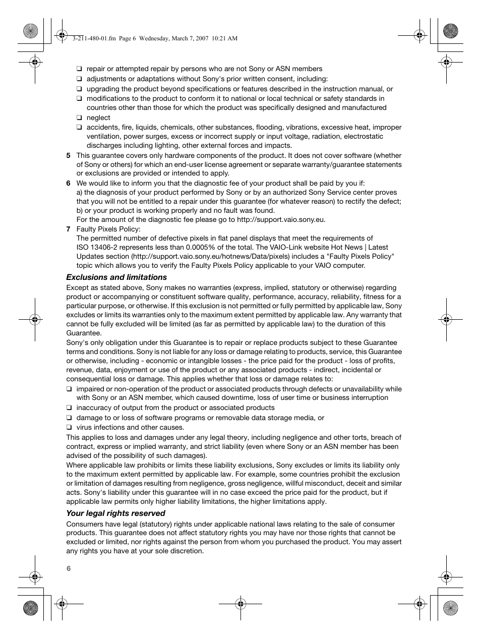 Sony VGN-AR41MR User Manual | Page 6 / 60