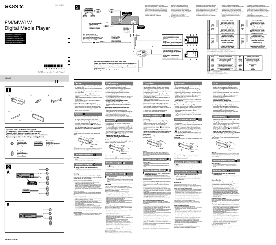 Sony DSX-A30 User Manual | 2 pages