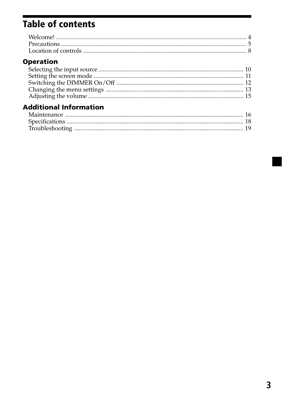 Sony XVM-F65 User Manual | Page 3 / 92